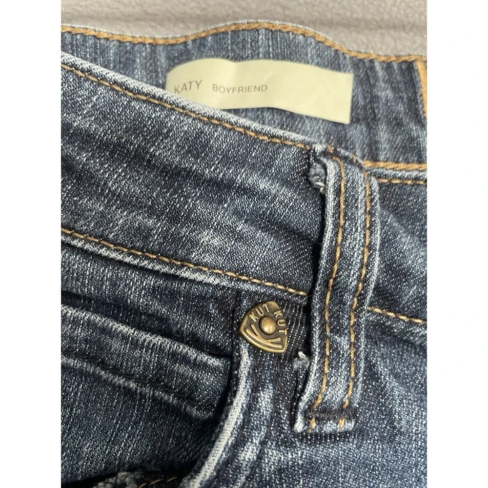 Kut From The Kloth Jeans Womens 6 Katy Boyfriend Stright Leg Medium Wash Stretch